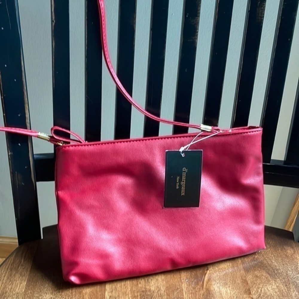 D’Margeaux New York Red Convertible Crossbody Clutch Handbag Purse NWT